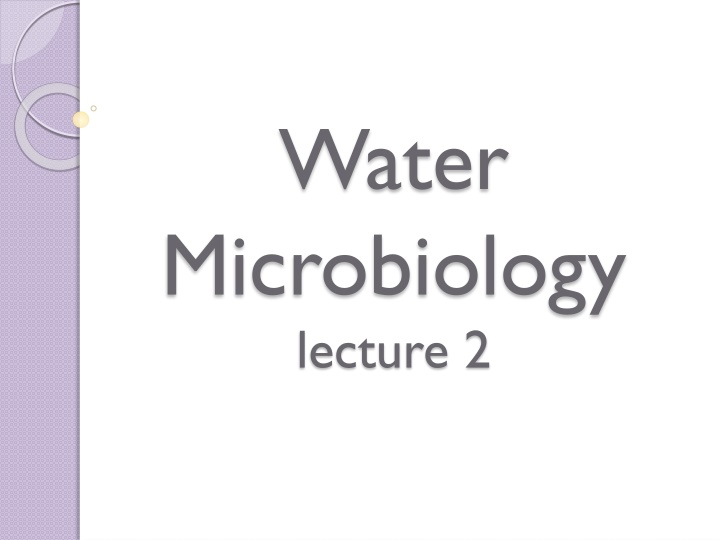 water microbiology lecture 2