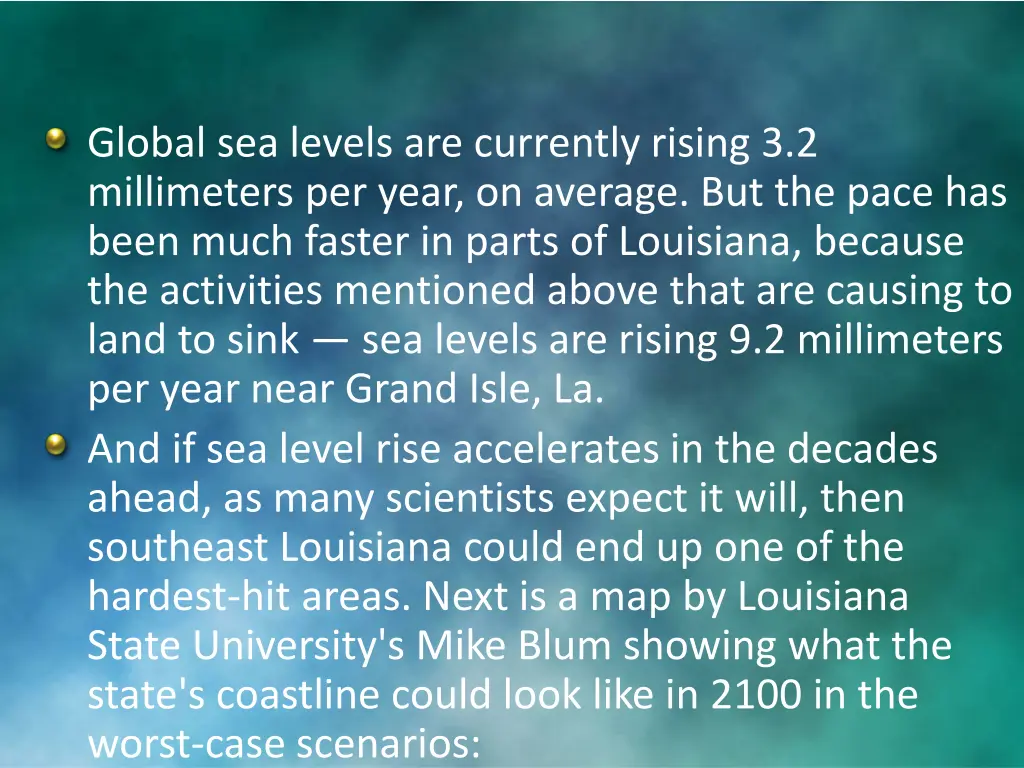 global sea levels are currently rising