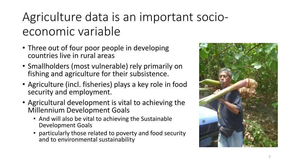 agriculture data is an important socio economic