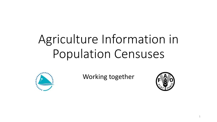 agriculture information in population censuses