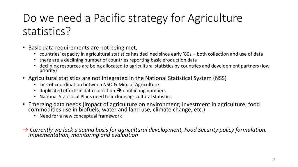 do we need a pacific strategy for agriculture