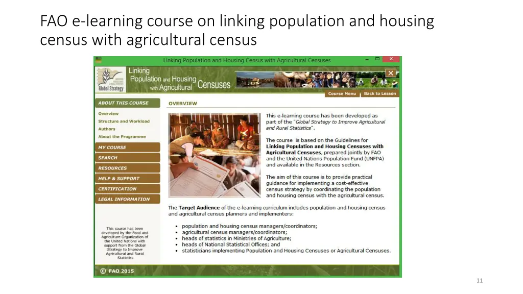 fao e learning course on linking population