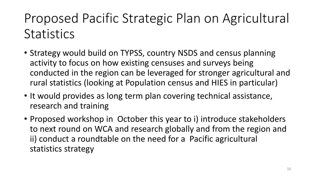 proposed pacific strategic plan on agricultural