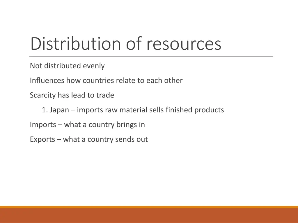 distribution of resources