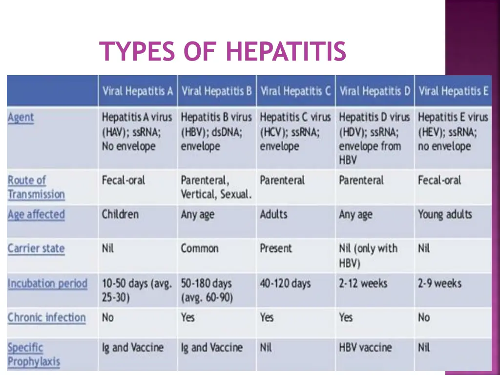 types of hepatitis