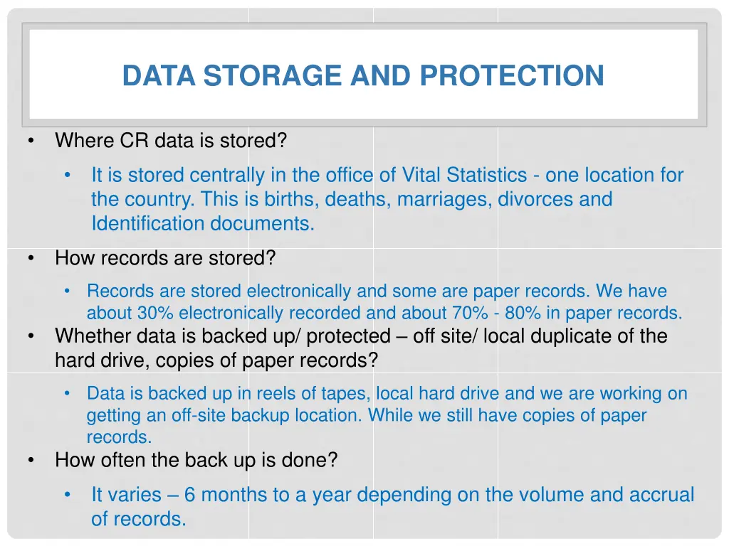 data storage and protection