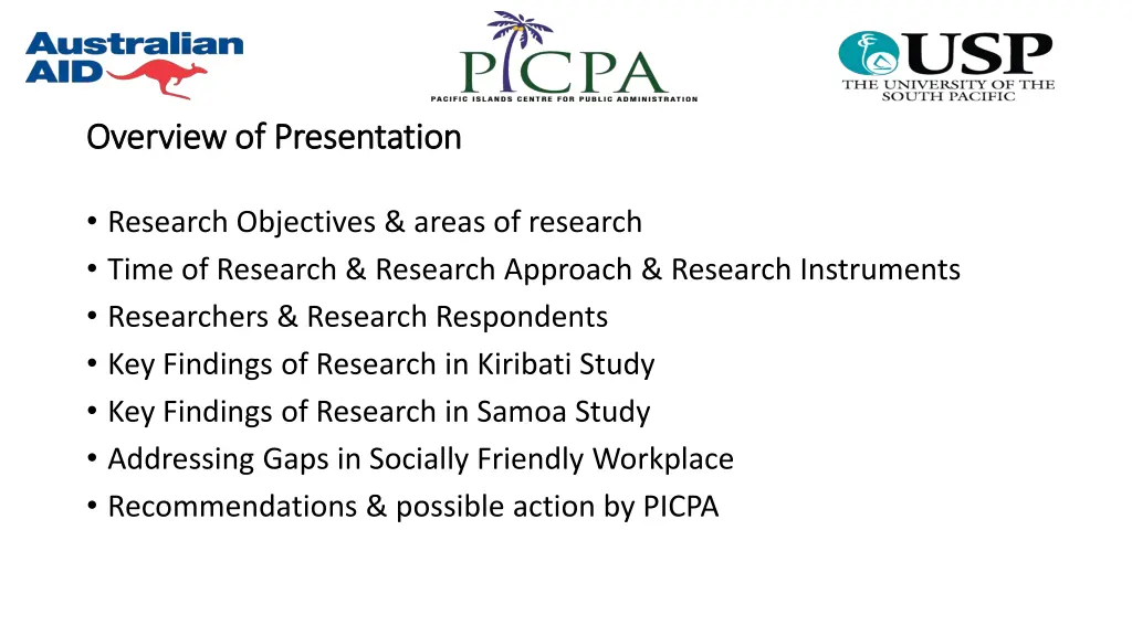 overview of presentation overview of presentation