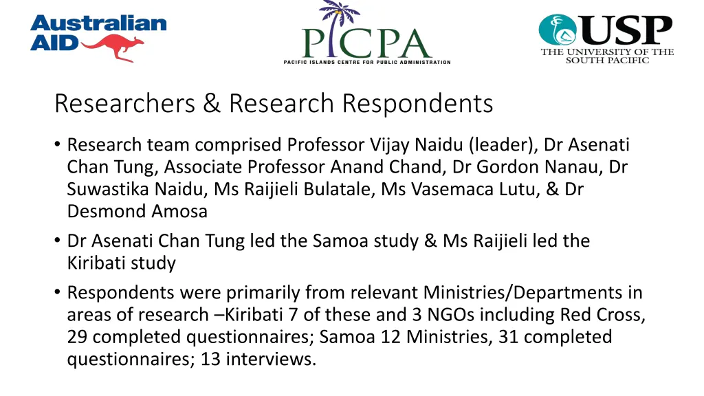 researchers research respondents