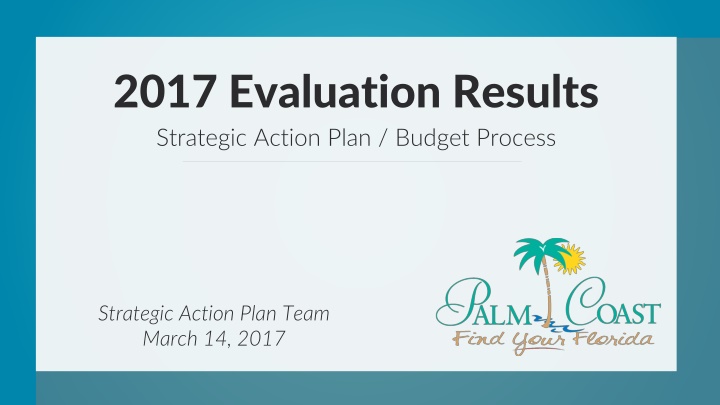 2017 evaluation results strategic action plan