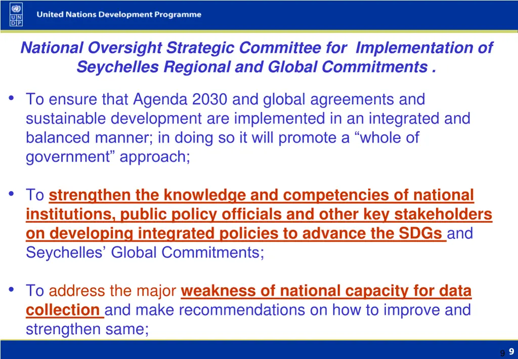 national oversight strategic committee