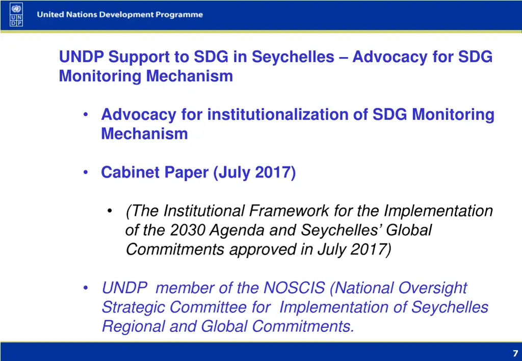 undp support to sdg in seychelles advocacy