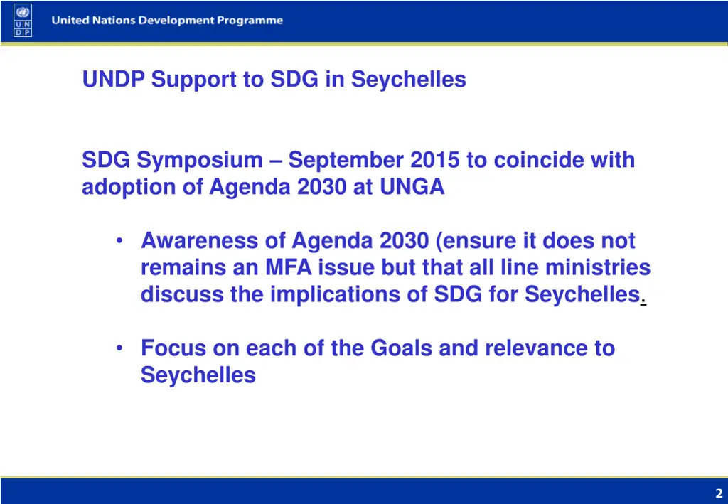 undp support to sdg in seychelles