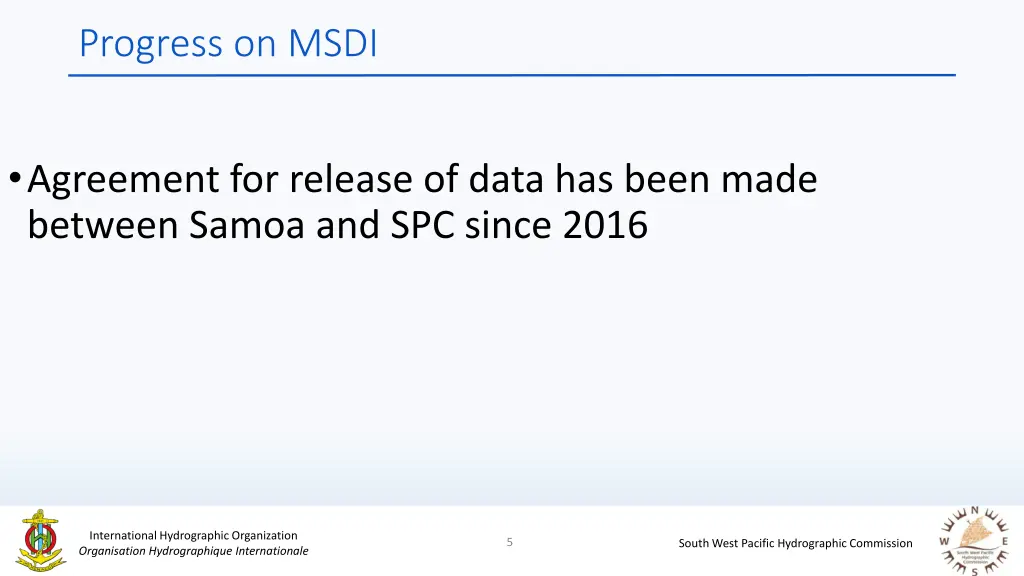 progress on msdi