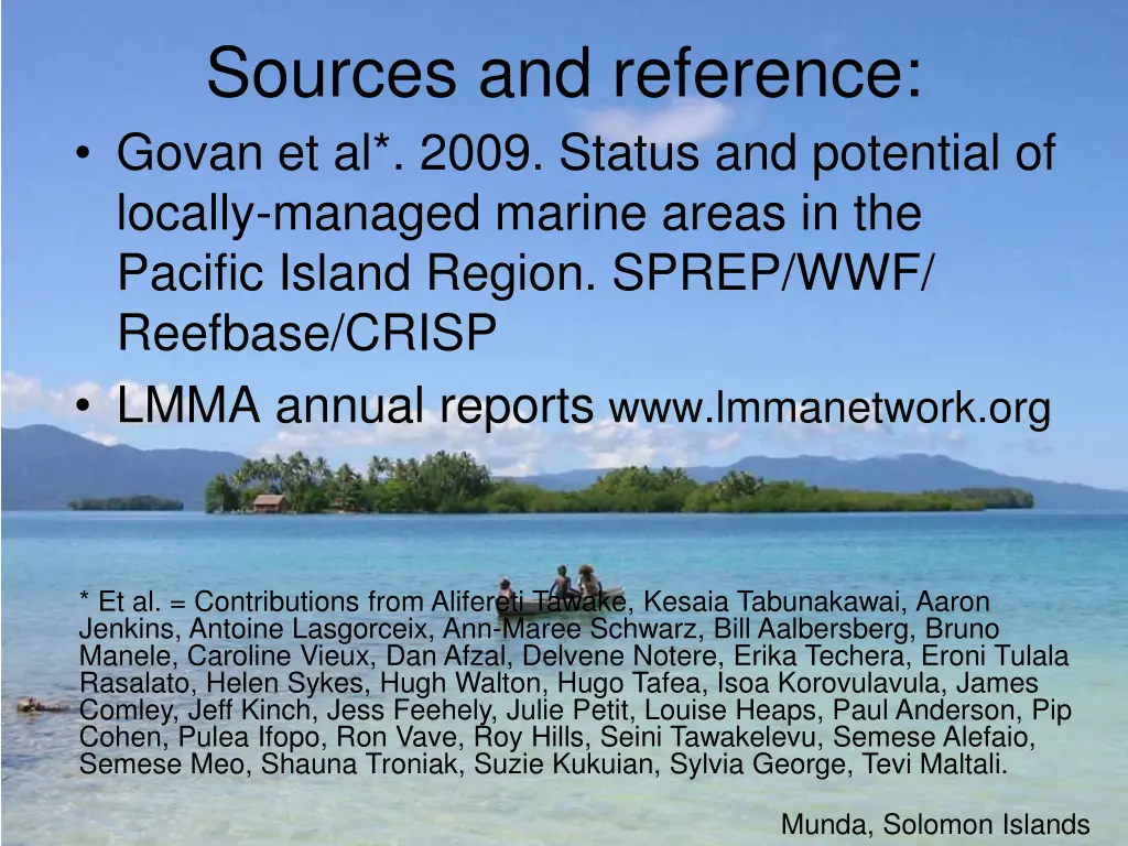 sources and reference govan et al 2009 status