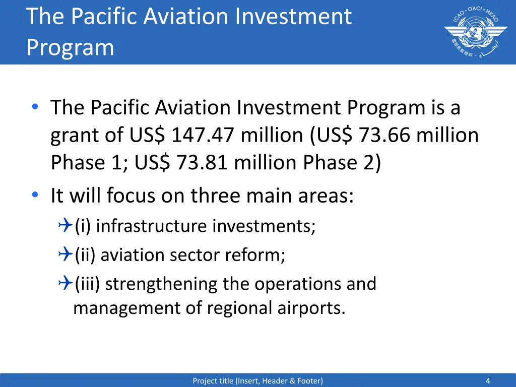 the pacific aviation investment program