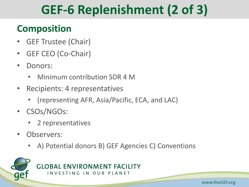 gef 6 replenishment 2 of 3