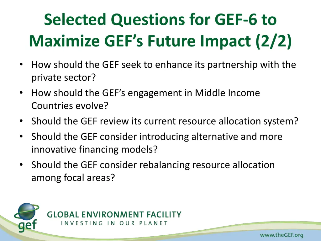 selected questions for gef 6 to maximize 1