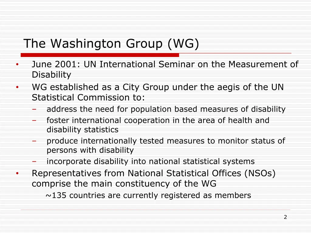 the washington group wg