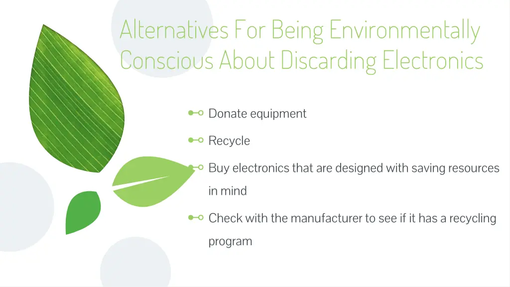 alternatives for being environmentally conscious