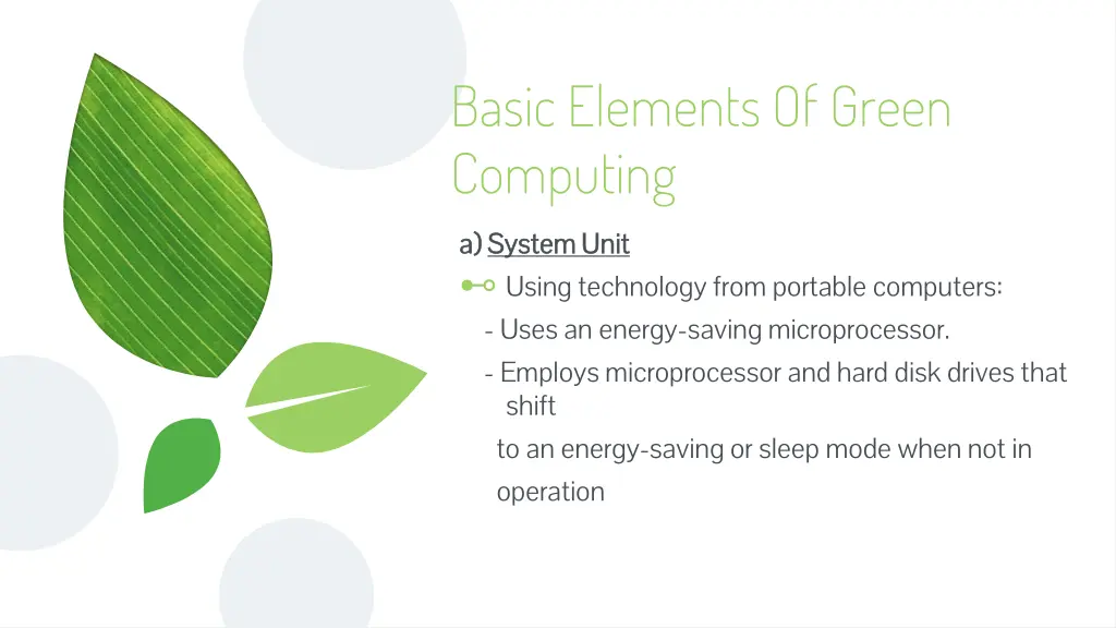 basic elements of green computing