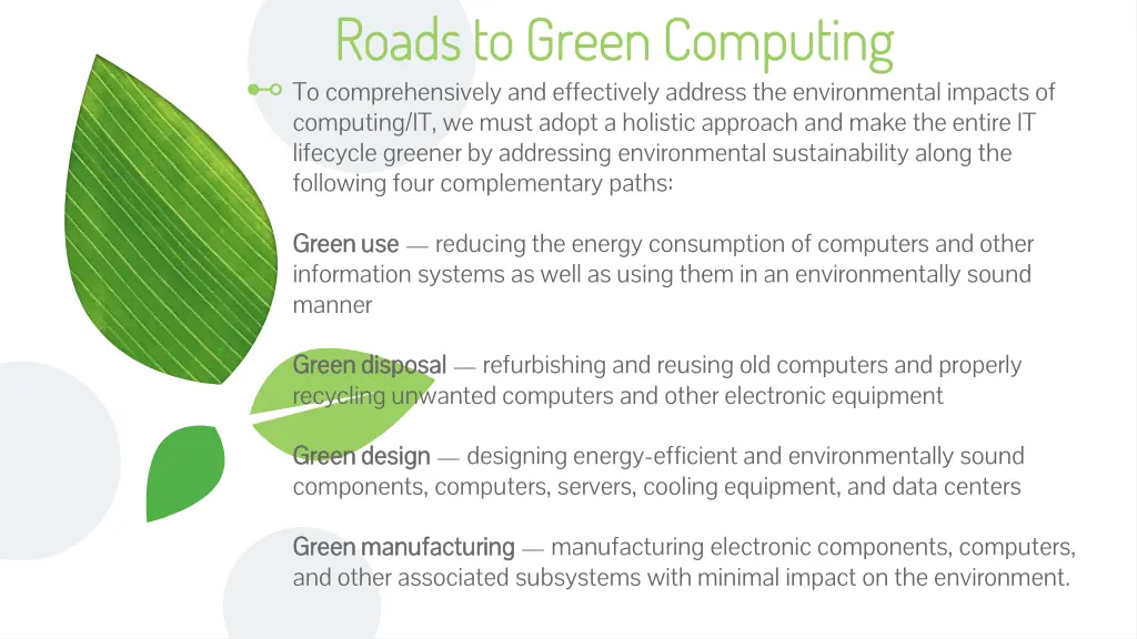 roads to green computing roads to green computing