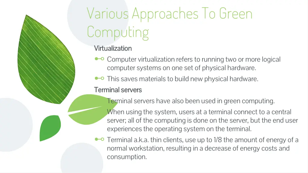 various approaches to green computing 1