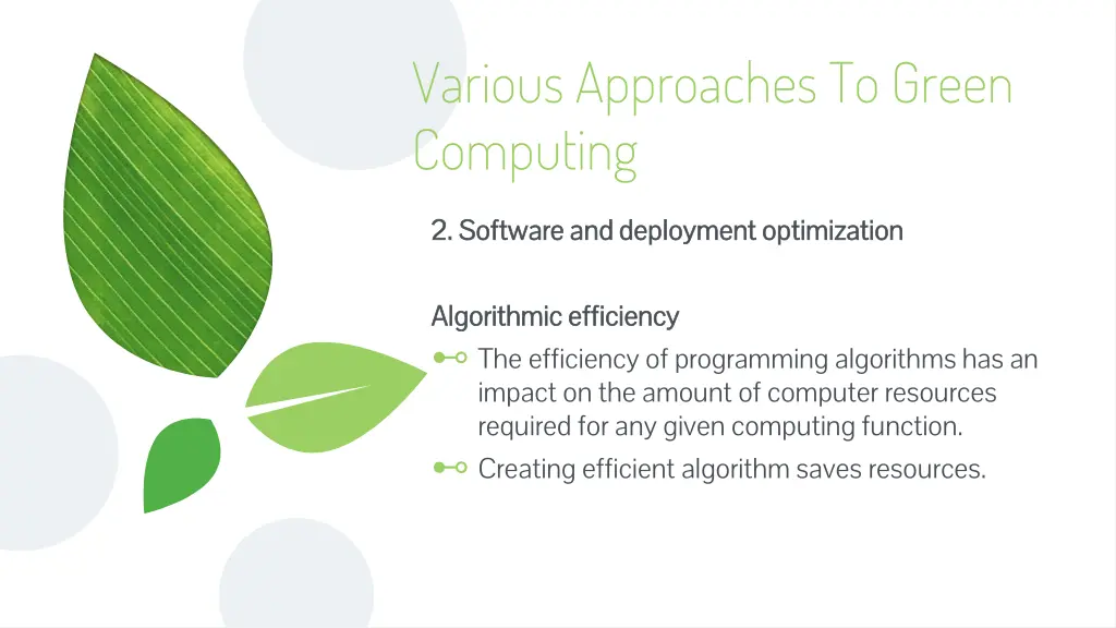 various approaches to green computing