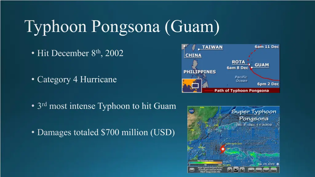 typhoon pongsona guam