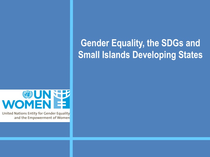 gender equality the sdgs and small islands