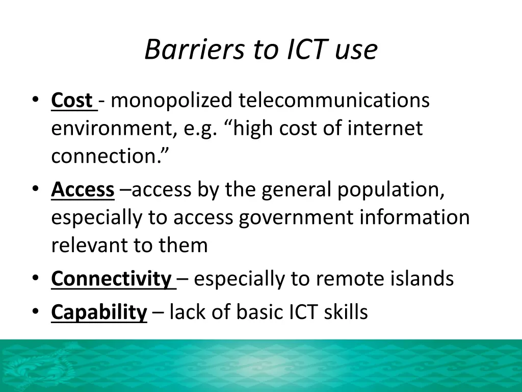 barriers to ict use 1