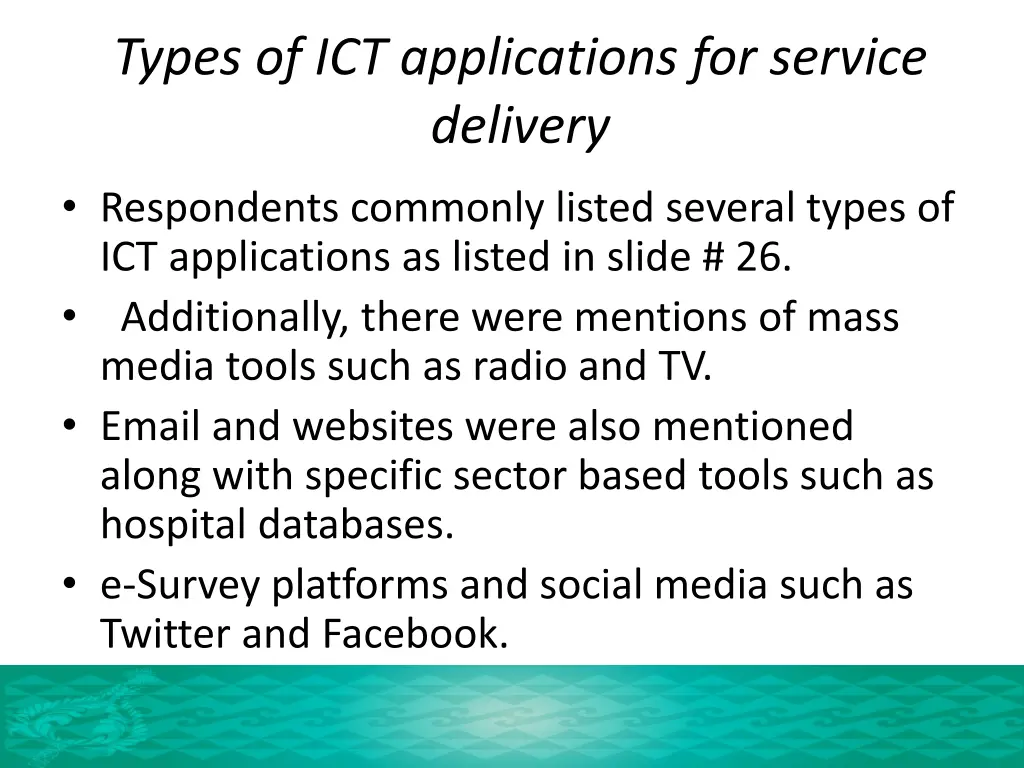 types of ict applications for service delivery 1