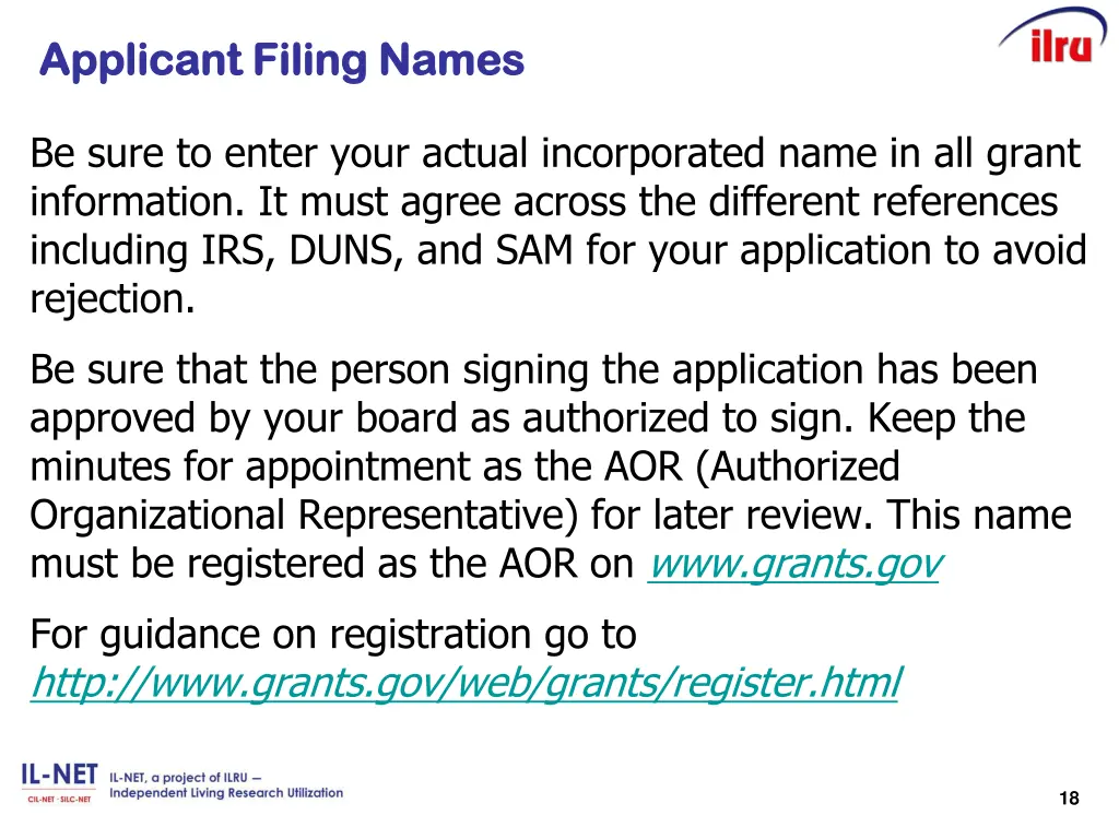 applicant filing names applicant filing names