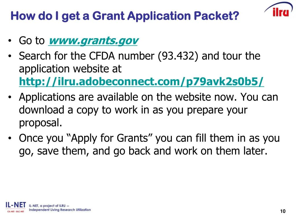 how do i get a grant application packet