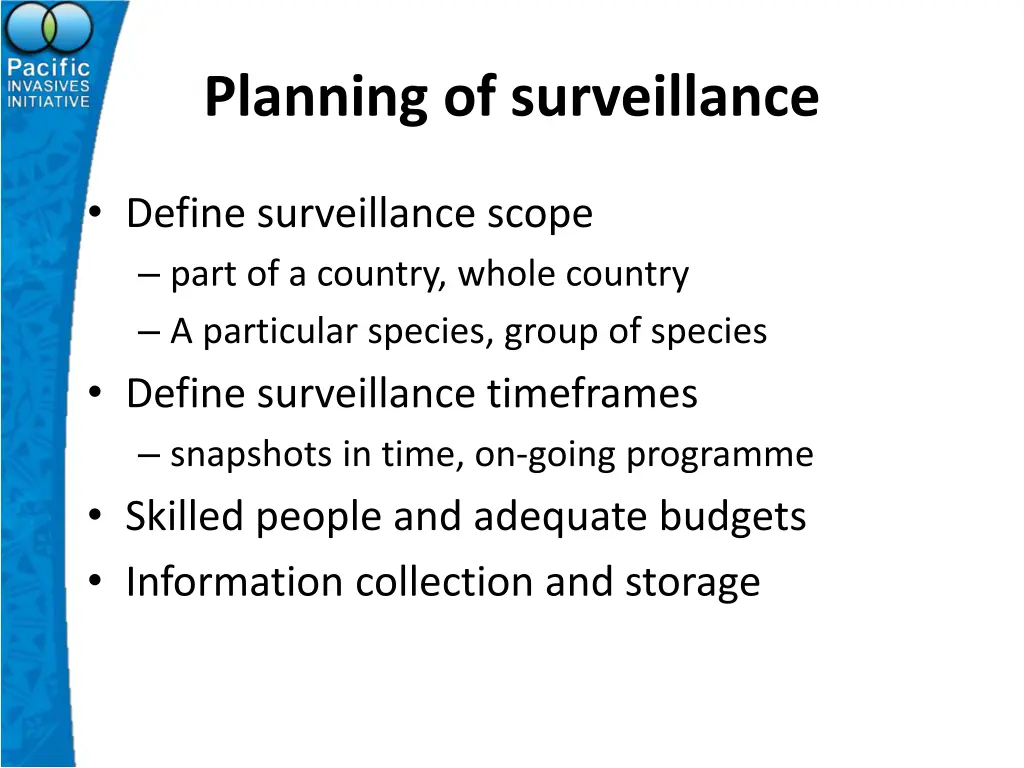 planning of surveillance 1