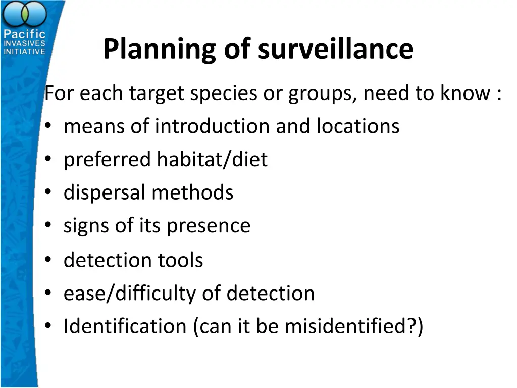 planning of surveillance 3