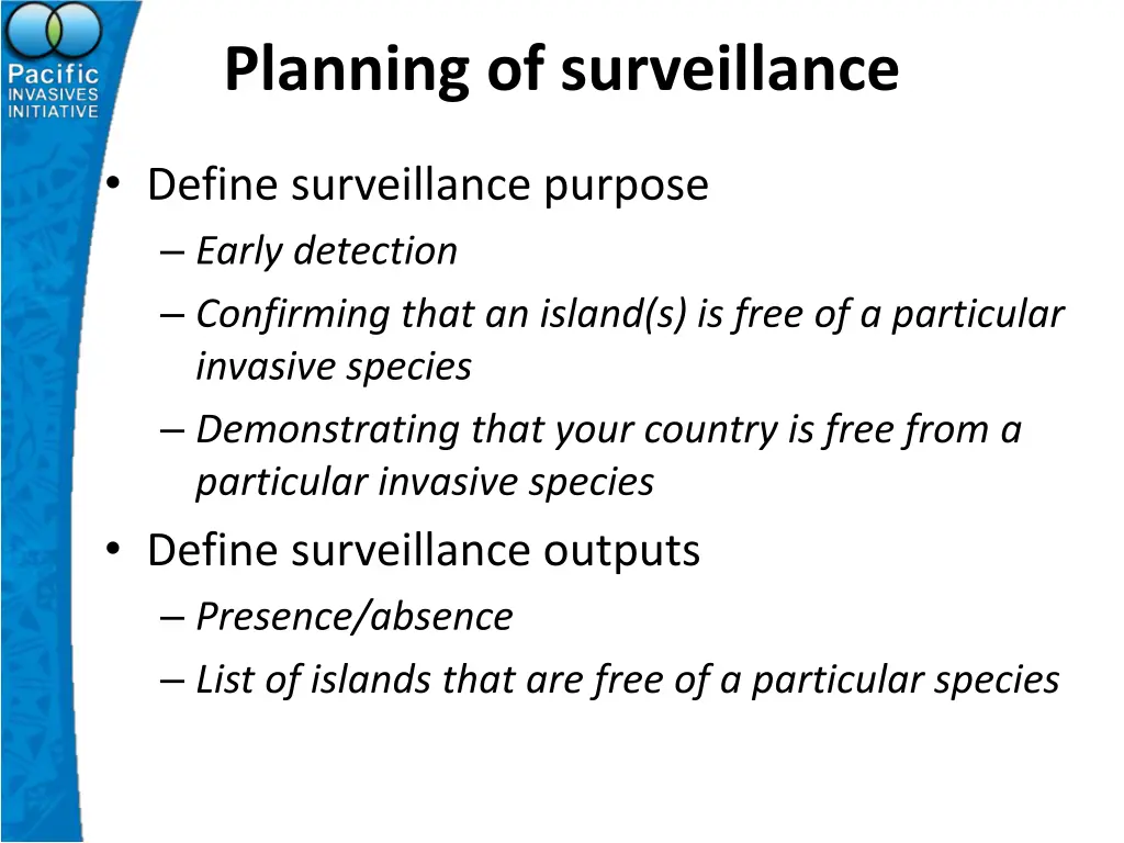 planning of surveillance