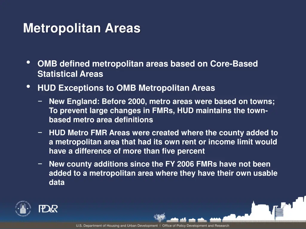 metropolitan areas