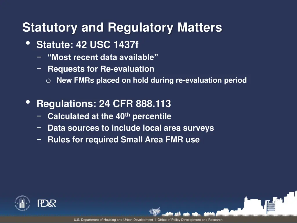 statutory and regulatory matters