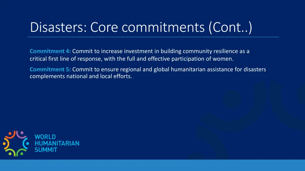 disasters core commitments cont