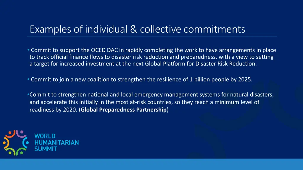 examples of individual collective commitments