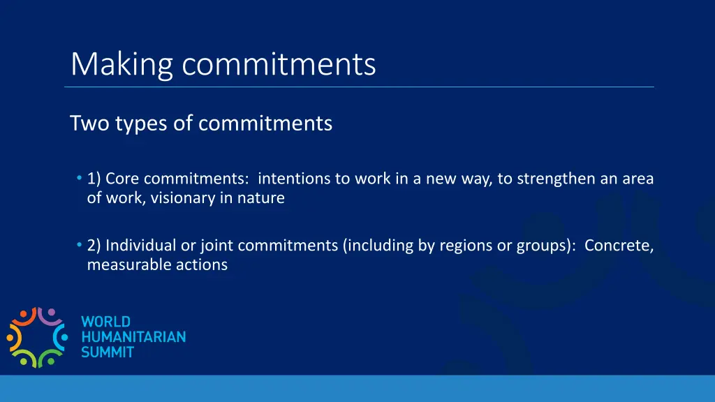 making commitments