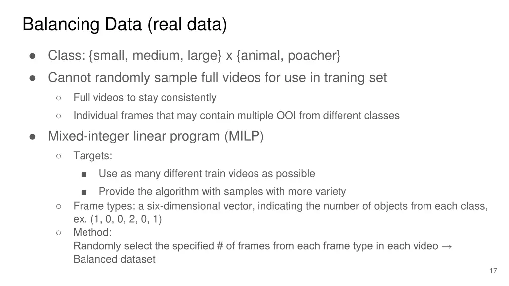 balancing data real data