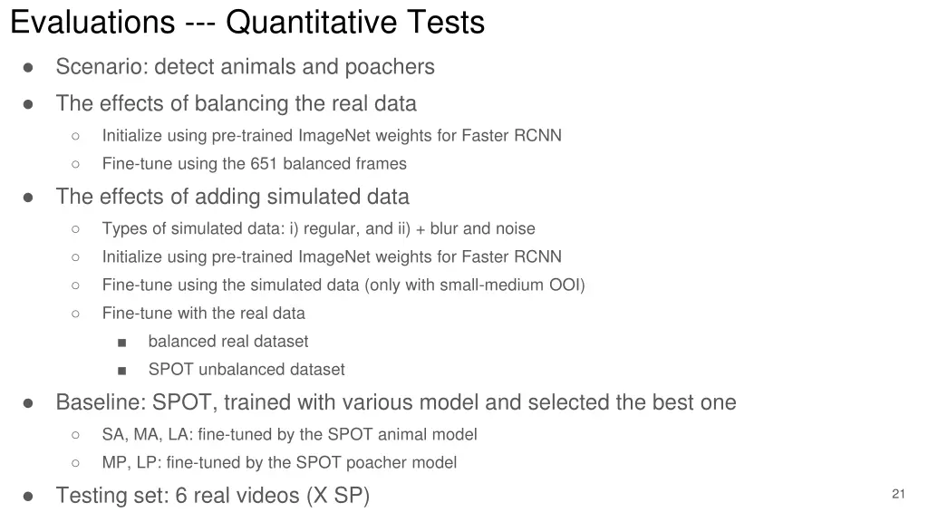 evaluations quantitative tests