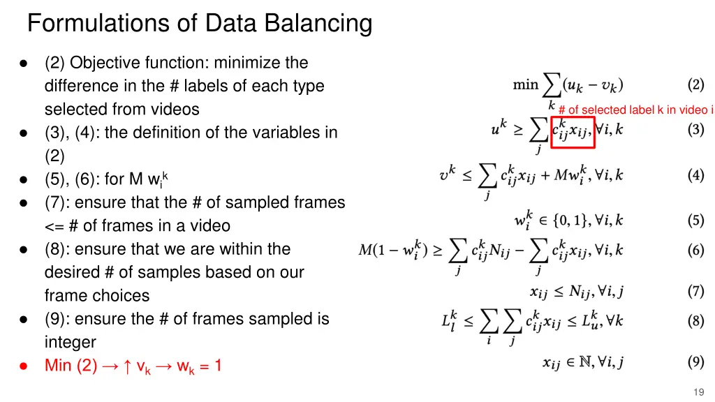 formulations of data balancing