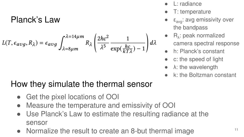 l radiance t temperature avg avg emissivity over