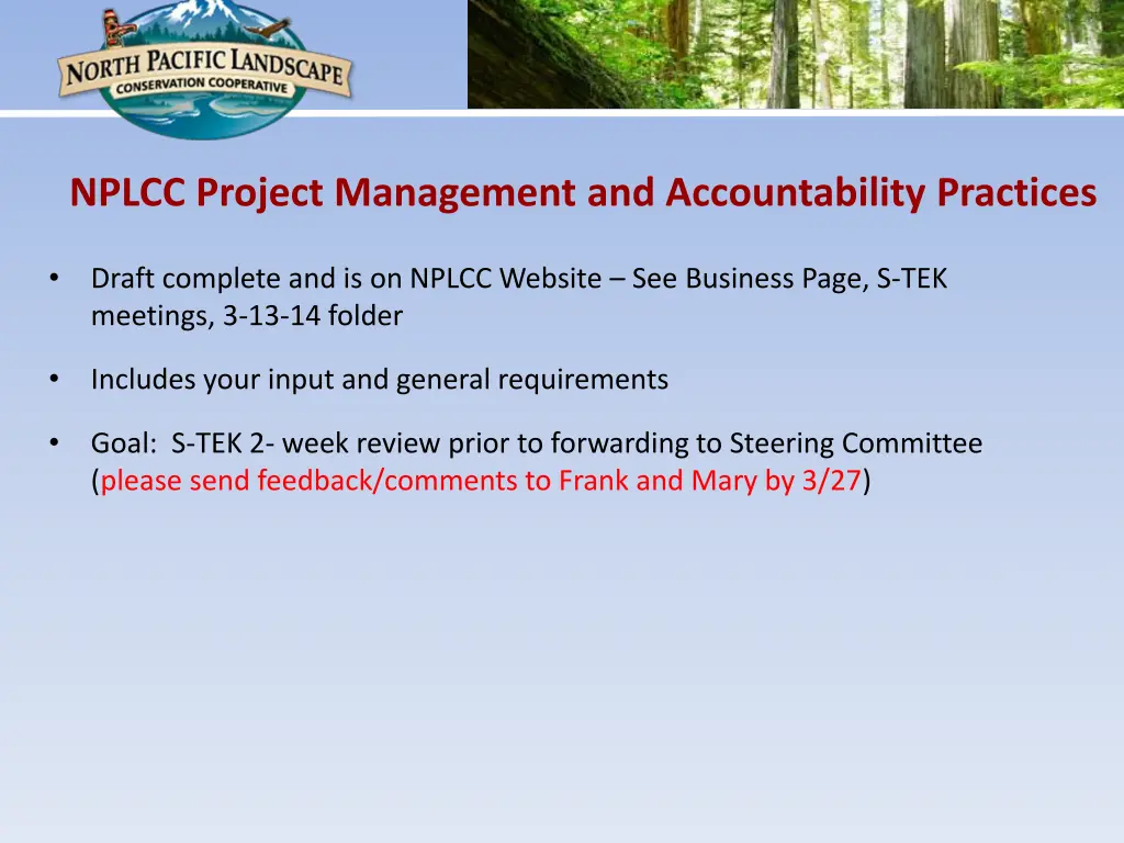 nplcc project management and accountability