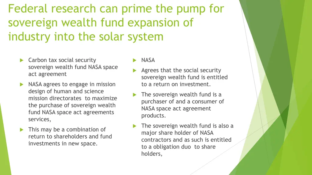 federal research can prime the pump for sovereign