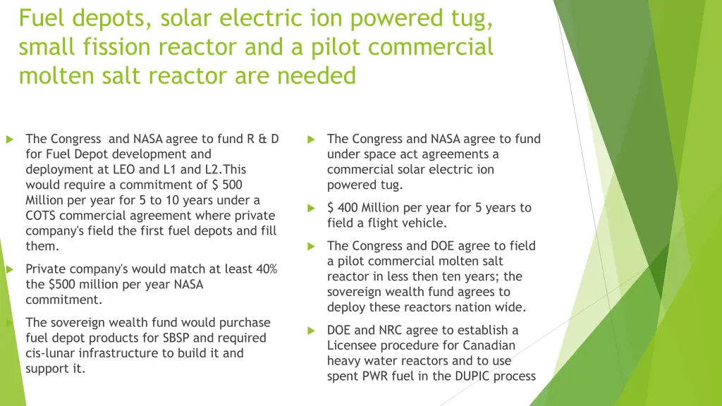 fuel depots solar electric ion powered tug small