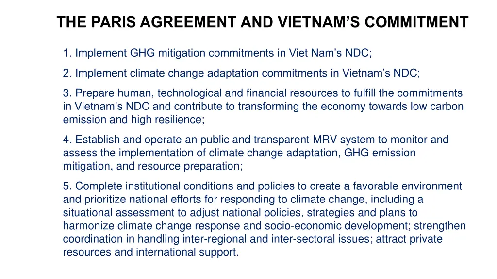 the paris agreement and vietnam s commitment