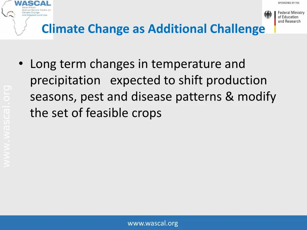 climate change as additional challenge